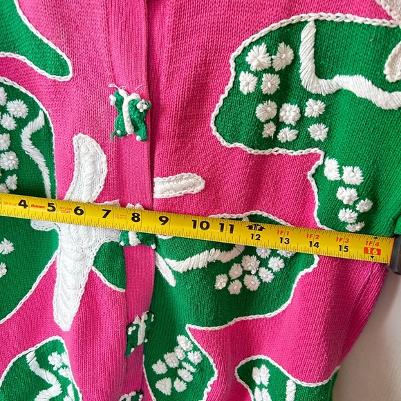 Vintage Lilly Pulitzer Spring Cardigan Sweater Embroidery Butterfly Beads - Picture 5 of 10